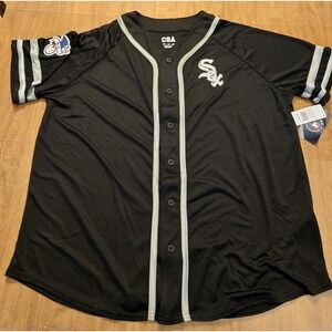 CSA Chicago White Sox Baseball Jersey Mens XXL Black Button Front MLB NEW NWT